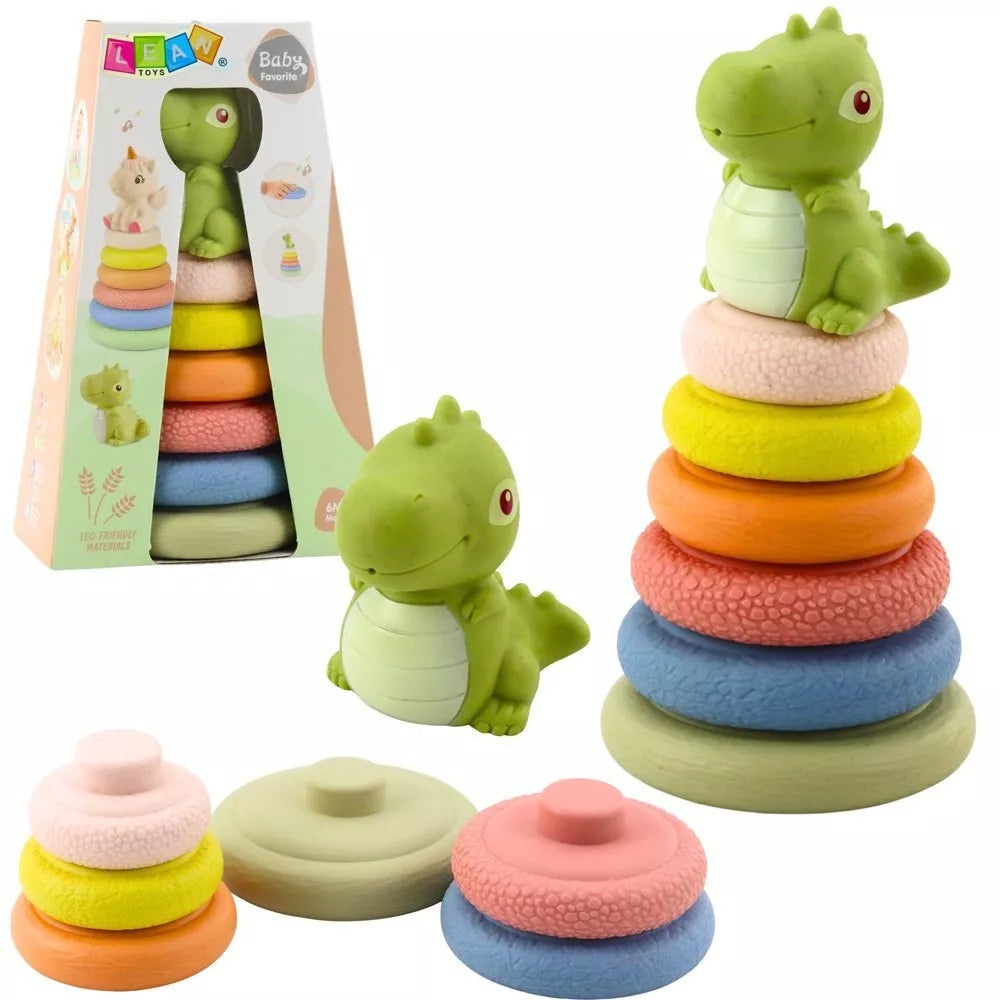 ECO sensorinė piramidė iš minkštos gumos – dinozauro tema